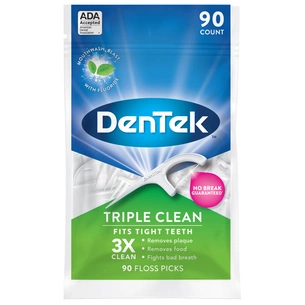 Флос-зубочистки DenTek Потрійне очищення 90 шт. (047701000816) зображення 1