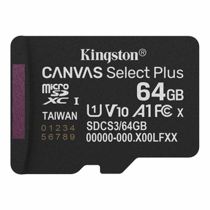 Карта пам'яті Kingston 64GB microSDXC class 10 UHS-I V10 A1 Canvas Select Plus (SDCS3/64GBSP) зображення 1