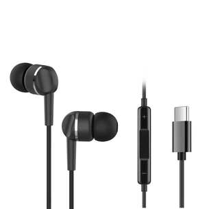 Навушники Ergo VM-735 Type-C Earphones Black (VM-735K) зображення 1