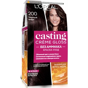 Фарба для волосся L'Oreal Paris Casting Creme Gloss 200 - Чорна кава 120 мл (3600521119501) зображення 1