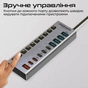 Концентратор USB Type-C Promate Gegahub-5G 10 in 1 Grey (gegahub-5g) - зменшене зображення 5