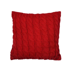 Подушка Прованс в'язана декоративна Коси червона 33х33 см (027419) зображення 1