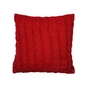 Подушка Прованс в'язана декоративна Коси червона 33х33 см (027419) - зменшене зображення 1