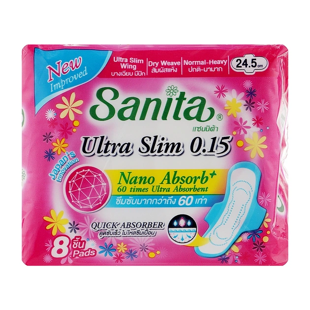 Гігієнічні прокладки Sanita Dry & Fit Ultra Slim Wing 24.5 см 8 шт. (8850461601795) - зображення 1