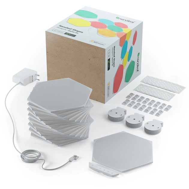 Розумна система освітлення Nanoleaf Shapes Hexagon Starter Kit Apple HomeKit, 15 шт. (NL42-6002HX-15PK) - picture 1