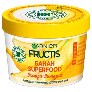 Маска для волосся Garnier Fructis Superfood Банан для дуже сухого волосся 390 мл (3600542258852) зображення 1