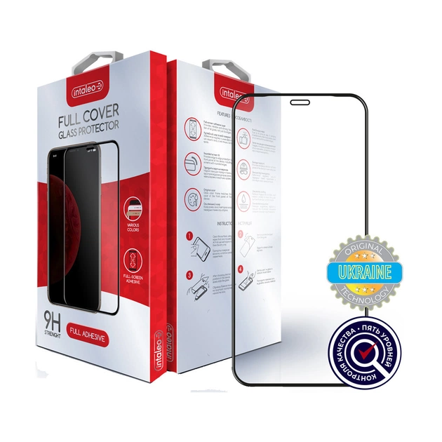 Стекло защитное Intaleo Full Glue Apple iPhone 12 Pro (black) (1283126506420) - изображение 1