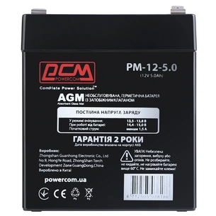 Батарея до ДБЖ Powercom 12V 5Ah (PM-12-5.0) зображення 1