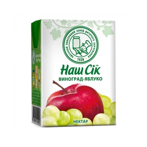 Сік дитячий Наш Сік Яблуко-Виноград 200 мл (4820192262750) изображение 1