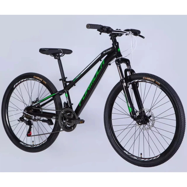 Велосипед Formula 26" BLACKWOOD DD FR рама-13" AL 2026 чорний з зеленим (OPS-FR-26-801) - изображение 2