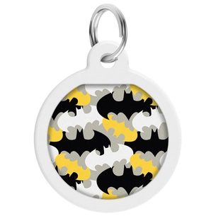 Адресник для тварин WAUDOG Smart ID з QR паспортом "Бетмен візерунок", коло 25 мм (0625-1020ru-eng) зображення 1