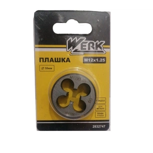 Плашка Werk M12x1.25,38x13мм, 1шт. (122723) зображення 1