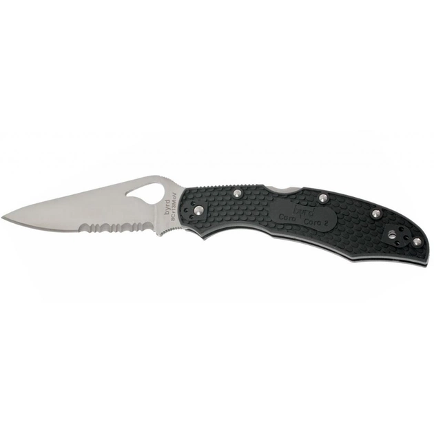 Ніж Spyderco Byrd Cara Cara 2, FRN, полусеррейтор (BY03PSBK2) - зображення 1