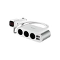 Зарядний пристрій HOCO 2xUSB 10.5W + 3x car socket silver (6957531050896) - зменшене зображення 1