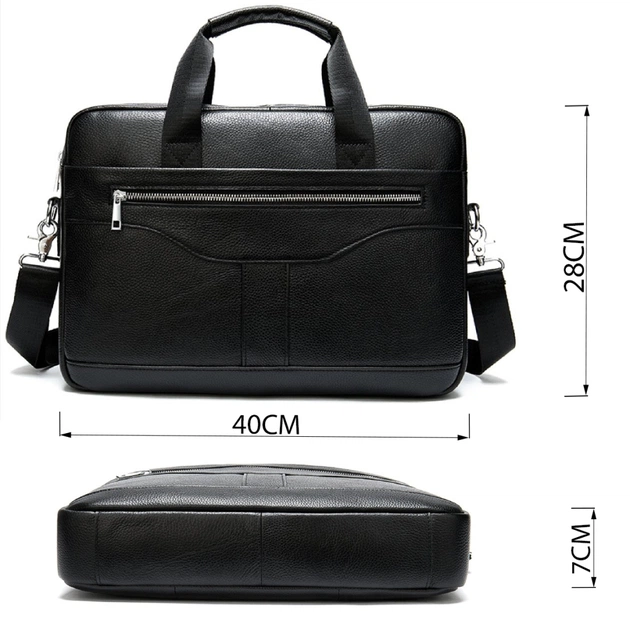 Сумка Vintage Чоловіча з зернистої шкіри Чорна (14886) - зображення 3