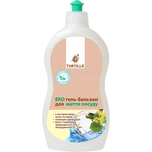Засіб для ручного миття посуду Tortilla Еко гель-бальзам 500 мл (4820178061414) - picture 1