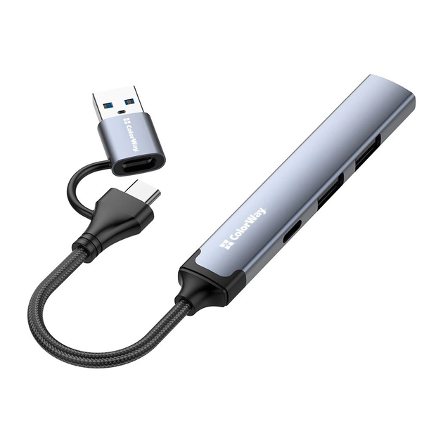 Концентратор ColorWay USB-A/USB-C 4-in-1 USB2.0х2/USB3.0/USB-C2.0 (CW-HUB06) - picture 4