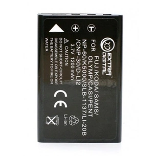 Акумулятор до фото/відео Extradigital Casio NP-30, KLIC-5000, LI-20B, D-L12, NP-60 (DV00DV1043) зображення 1