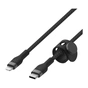 Дата кабель USB-C to Lightning 1.0m braided silicone black Belkin (CAA011BT1MBK) - уменьшенное изображение 3