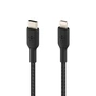 Дата кабель USB 2.0 AM to Lightning 1.0m BRAIDED black Belkin (CAA004BT1MBK) - зменшене зображення 3