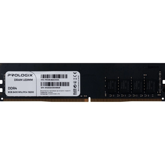 Модуль памяти для компьютера DDR4 8GB 2400 MHz Prologix (PRO8GB2400D4) - изображение 1