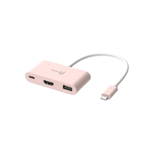 Концентратор J5create USB-C 3-in-1 1xHDMI + 1xUSB 3.2 + 1xUSB-C PD100W pink (JCA379ER-N) зображення 1