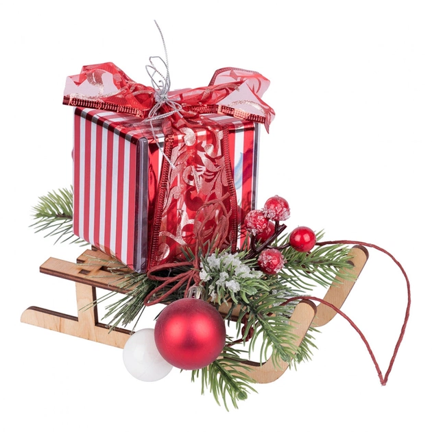 Новорічна композиція YES! Fun Подарунок на санках 25 см (904429) - picture 1