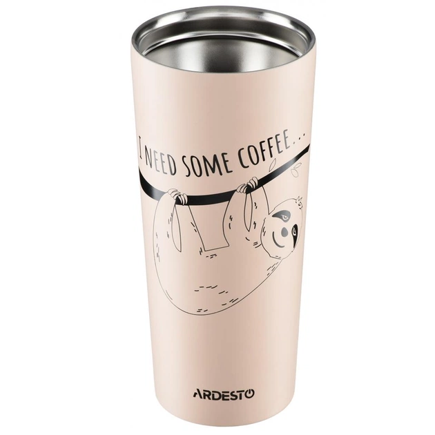 Термокружка Ardesto Coffee Time Bradypus 450 мл Beige (AR2645DBE) - зображення 6