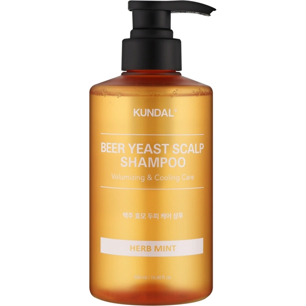 Шампунь Kundal Beer Yeast Hair Loss Relief Shampoo Herb Mint 500 мл (8809693257379) - изображение 1