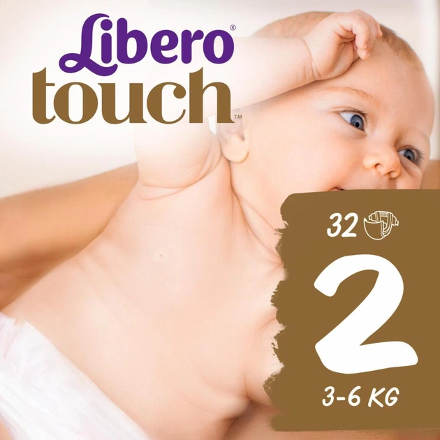 Підгузки Libero Touch 2 (3-6 кг) 32 шт (7322541070315) - зображення 1
