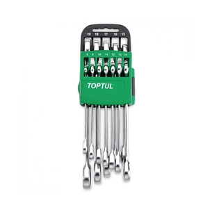 Ключ Toptul ключів комбінованих з тріскачкою 8-19мм 10од. на холдері (GSCQ1001) зображення 1