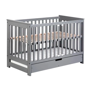 Ліжечко Klups Iwo з шухлядою та перегородкою 120 х 60 см Графітове (IWO1) зображення 1