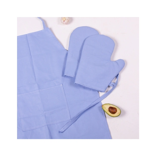 Фартух MirSon Набір №206 - Blue дві прихватки + дві рукавички-прихватки + фартух (2200006754008) - picture 4