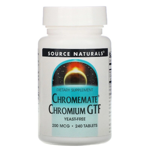 Минералы Source Naturals Хром GTF 200мкг, ChromeMate, 240 таблеток (SNS-00107) - изображение 1