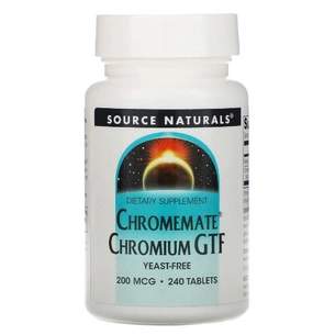 Мінерали Source Naturals Хром GTF 200мкг, ChromeMate, 240 таблеток (SNS-00107) зображення 1