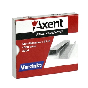 Скоби для канцелярського степлера Axent №23/8, up to 50 sheets, 1000 шт (4304-А) зображення 1