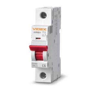 Автоматичний вимикач Videx RS4 RESIST 1п 6А 4,5кА С (VF-RS4-AV1C06) зображення 1