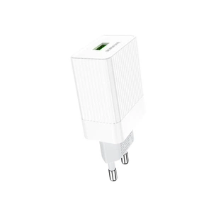 Зарядний пристрій BOROFONE BA47A Mighty speed single port QC3.0 3A + Type-C cable White (BA47AW) зображення 1