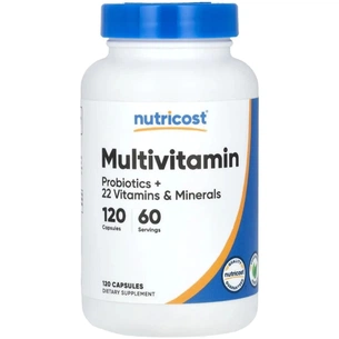 Витаминно-минеральный комплекс Nutricost Мультивитамины с пробиотиками, Multivitamin, Probiotics + 22 Vitamins & M (NCS67942) изображение 1