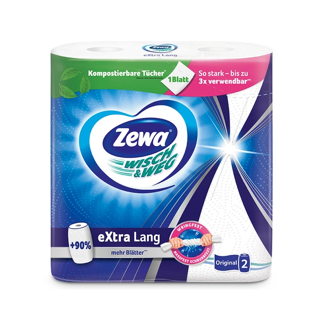 Паперові рушники Zewa Wisch & Weg Extra Lang 2 шари 2 рулони (7322540833300/7322540973174) - picture 2