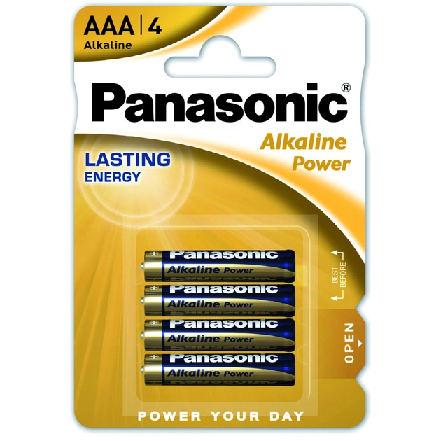 Батарейка Panasonic AAA LR03 Alkaline Power * 4 (LR03REB/4BPR) - изображение 1