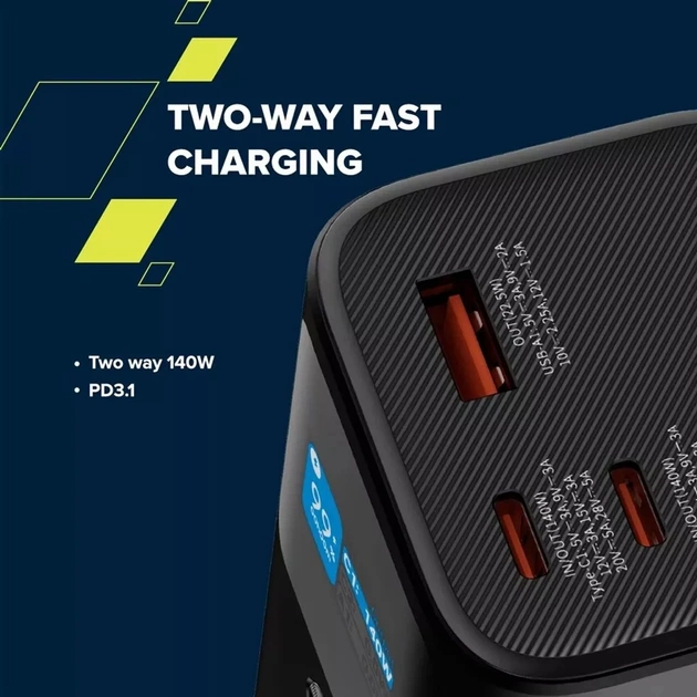 Батарея універсальна Canyon PB-2010 27000mAh PD/3.1/140Wh, in/out2xUSB-C PD/140W, outUSB-A/22.5W (CNE-CPB2010DG) - зображення 12