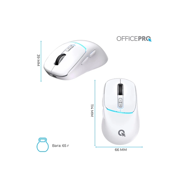 Мышка OfficePro M468W Wireless/Bluetooth White (M468W) - изображение 12