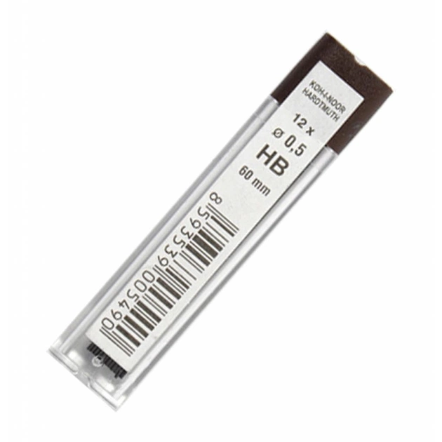 Грифель для механічного олівця Koh-i-Noor 4152.HB, 0.5 мм, 12шт (41520HB005PK) - изображение 1