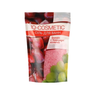 Сіль для ванн IQ-Cosmetic Гранат і виноградні кісточки 500 г (4820049382488) изображение 1