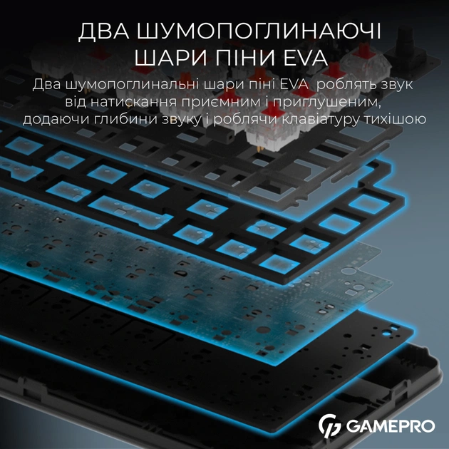 Клавіатура GamePro Asgard Valhalla MK210B Pro 65 RGB Wireless/Bluetooth/USB Black (MK210B Pro) - picture 10