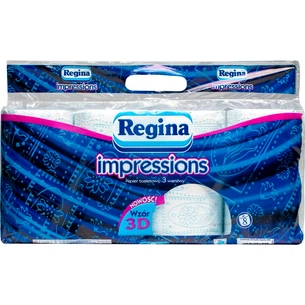 Туалетний папір Regina Impressions Blue 18 м 150 відривів 3 шари 8 рулонів (8004260487955) зображення 1