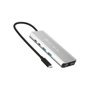 Концентратор J5create USB-С 6-in-1 2xUSB 3.2 + USB-C PD 100W + USB-C + HDMI 8K + RJ45 2.5Gbps aluminum (JCD403-N) зображення 1