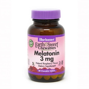 Амінокислота Bluebonnet Nutrition Мелатонін, Melatonin, 3 мг, EarthSweet, Малиновий Смак, 60 ж (BLB0993) зображення 1