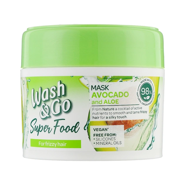 Маска для волосся Wash&Go Super Food з авокадо і алое вера 300 мл (8008970053097) - picture 1